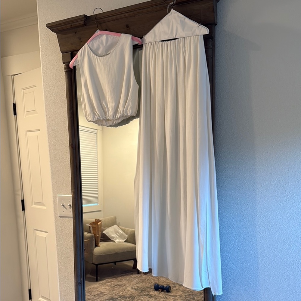 White Two-Piece Dress Set